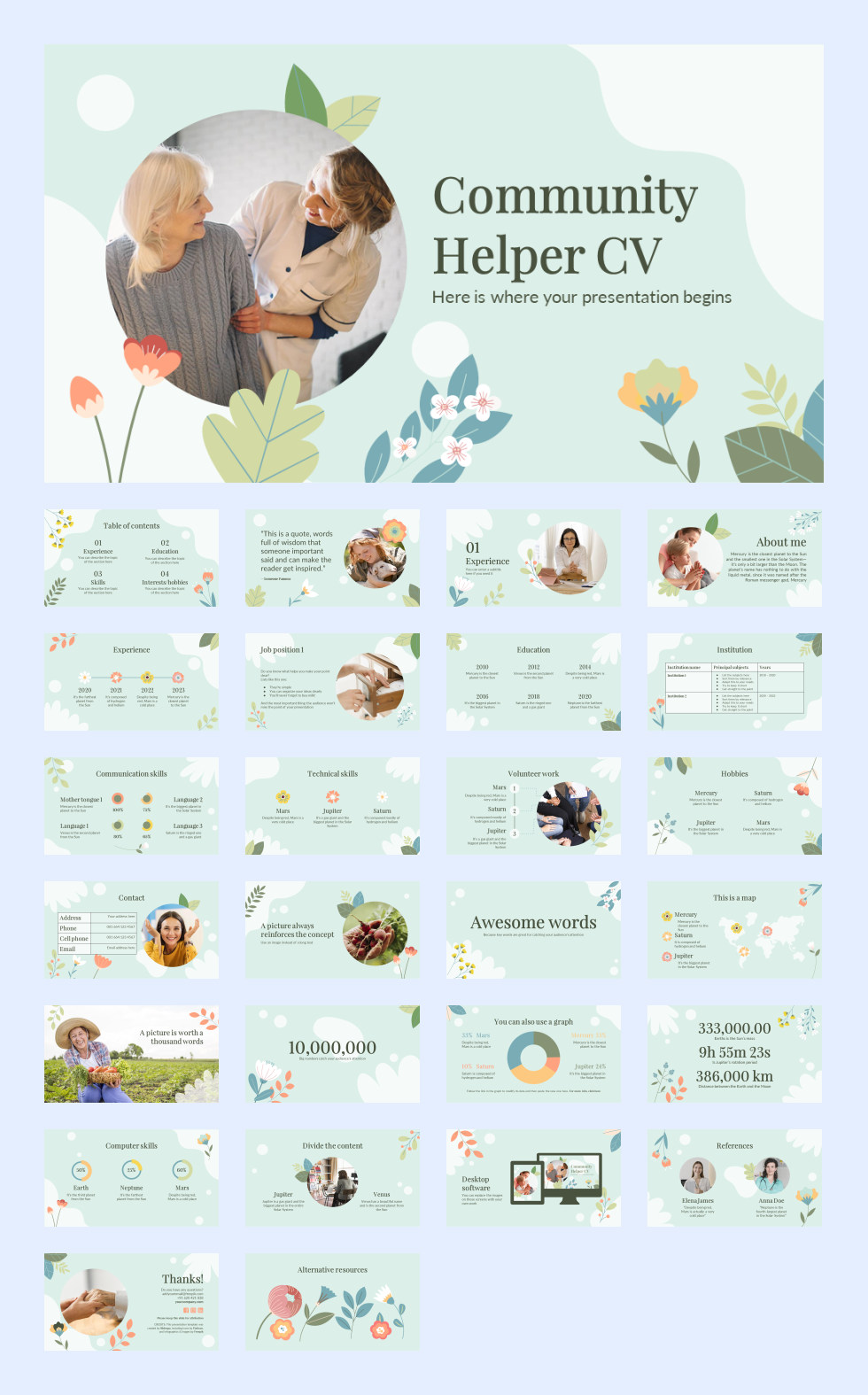 绿叶文艺！27套绿叶文艺风PPT模板合集[S74]