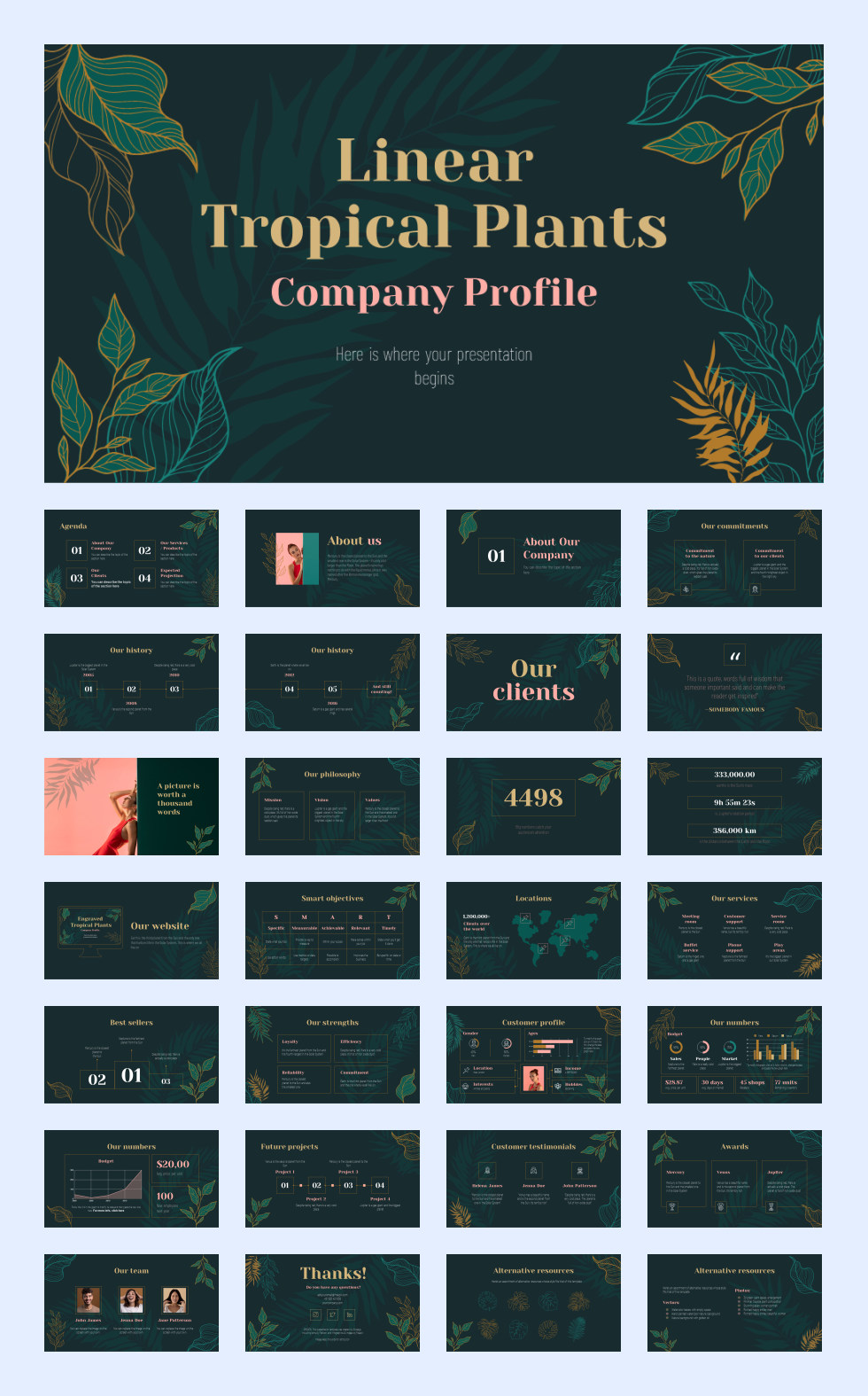 绿叶文艺！27套绿叶文艺风PPT模板合集[S74]