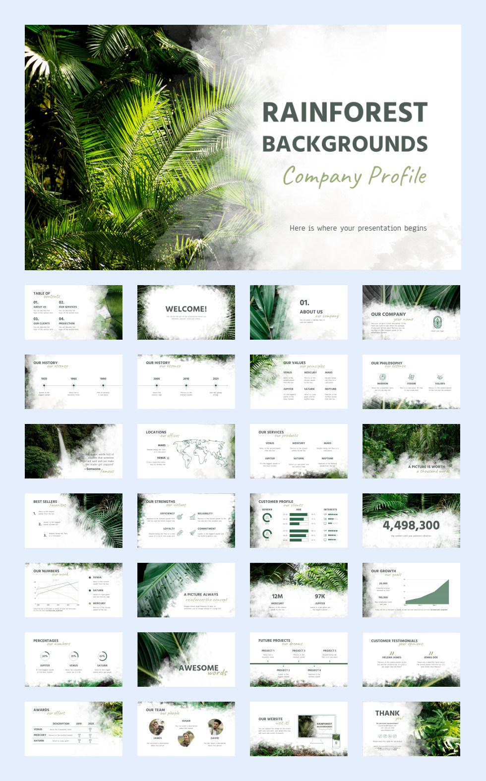绿叶文艺！27套绿叶文艺风PPT模板合集[S74]