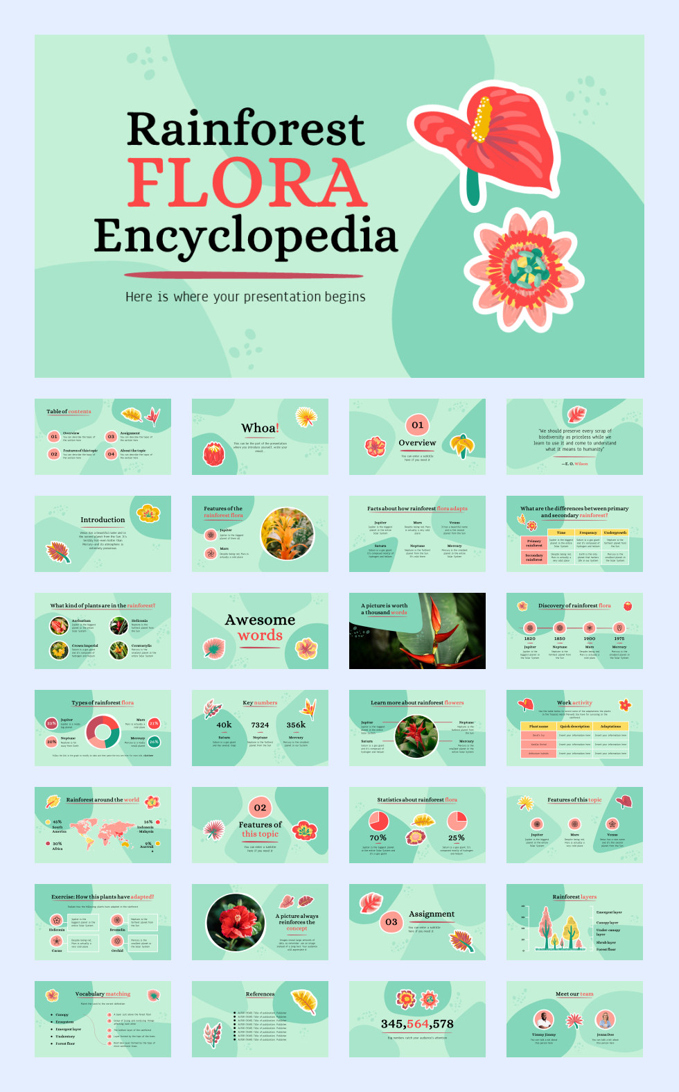 绿叶文艺！27套绿叶文艺风PPT模板合集[S74]