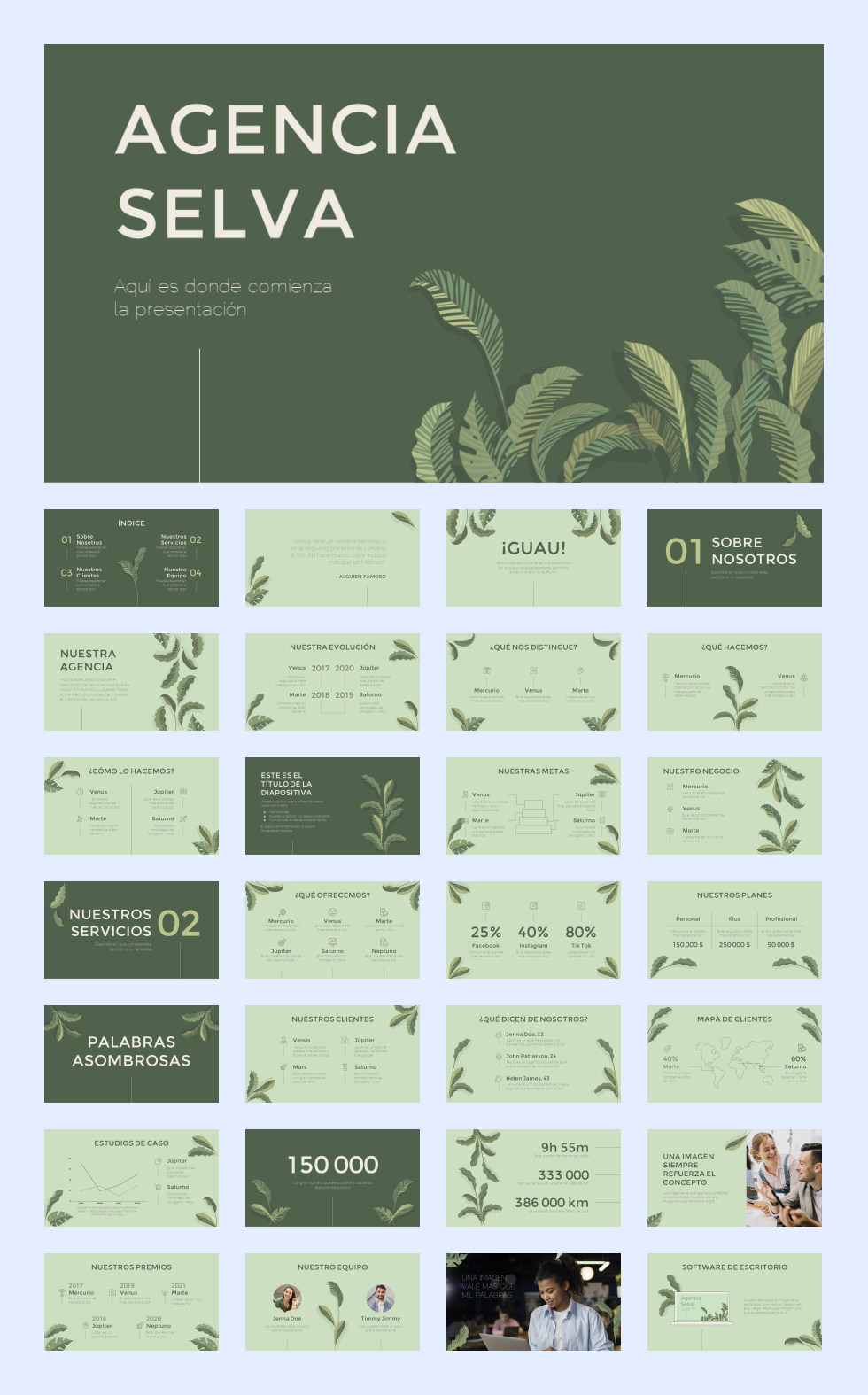 绿叶文艺！27套绿叶文艺风PPT模板合集[S74]