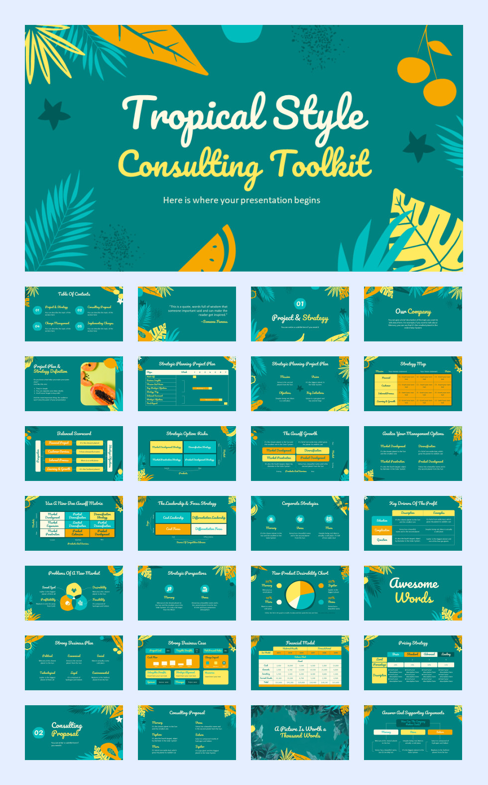 绿叶文艺！27套绿叶文艺风PPT模板合集[S74]