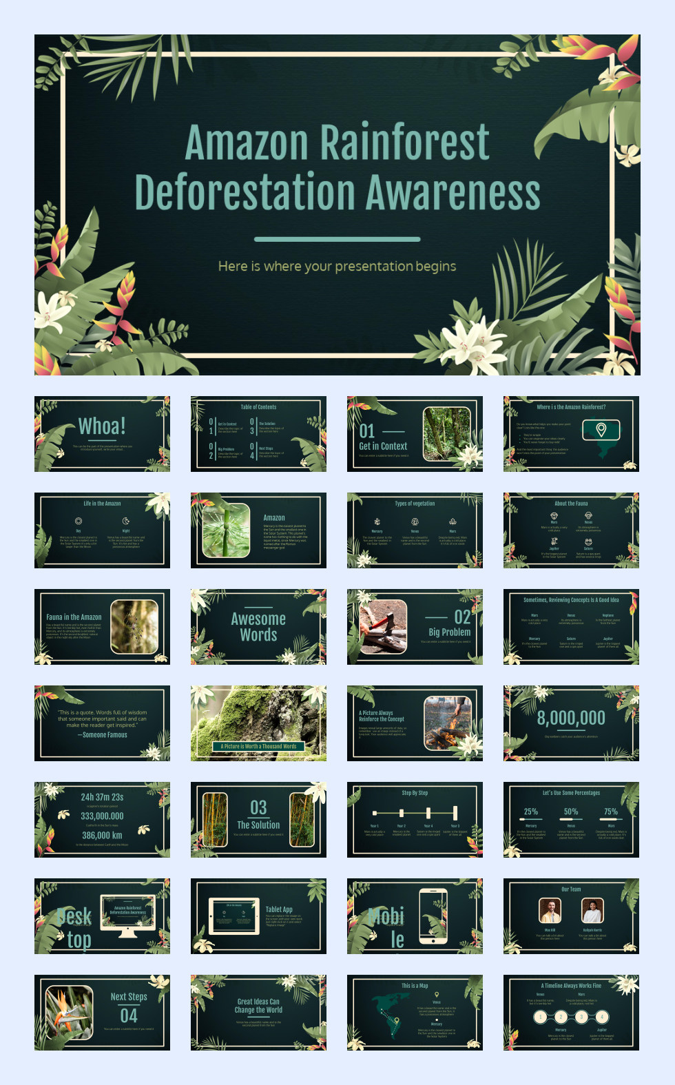 绿叶文艺！27套绿叶文艺风PPT模板合集[S74]