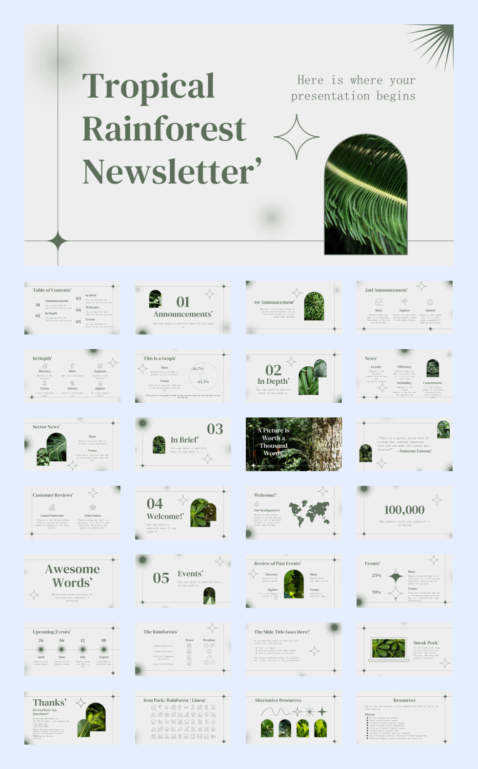 绿叶文艺！27套绿叶文艺风PPT模板合集[S74]