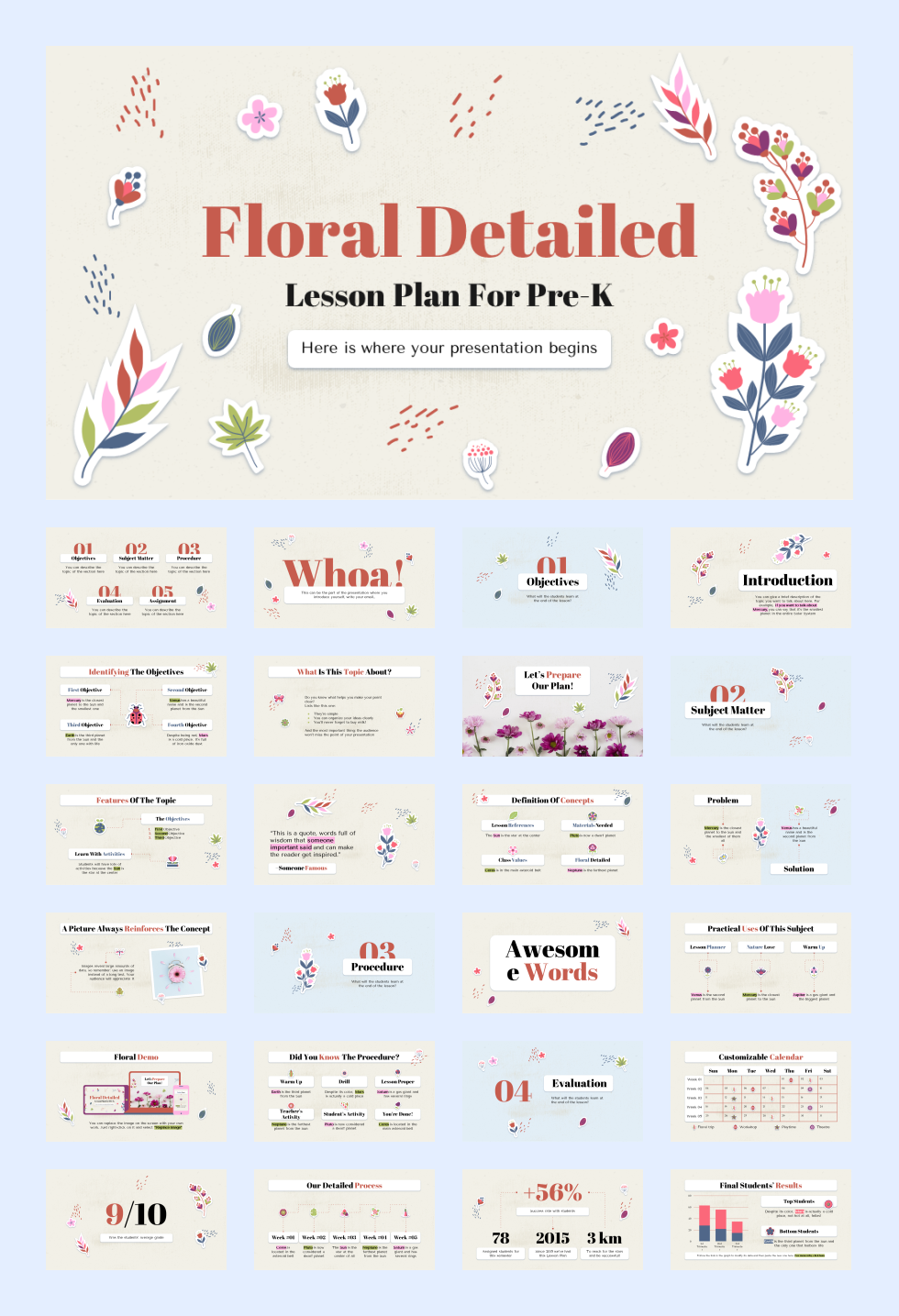 25套花卉文艺风PPT模板合集，太美了！