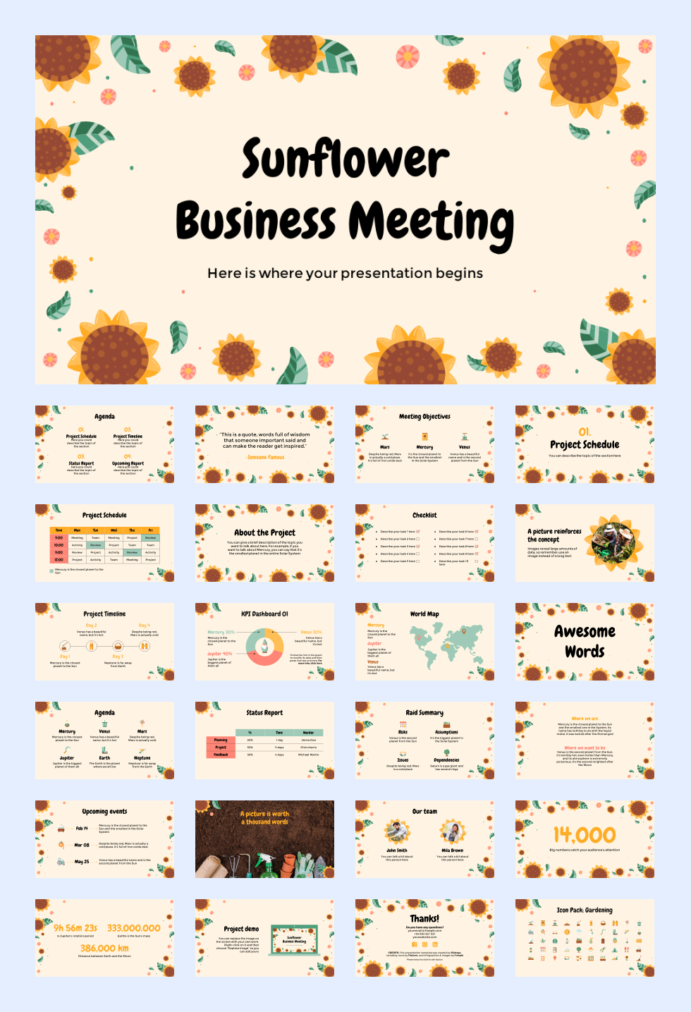 25套花卉文艺风PPT模板合集，太美了！