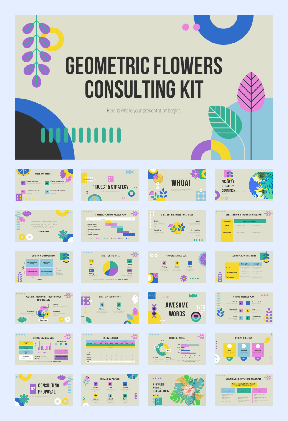 25套花卉文艺风PPT模板合集，太美了！