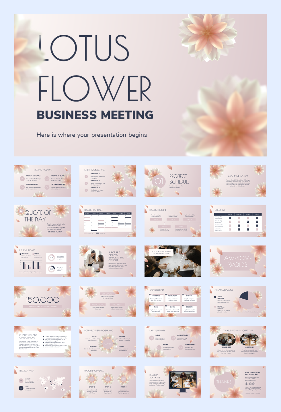 25套花卉文艺风PPT模板合集，太美了！