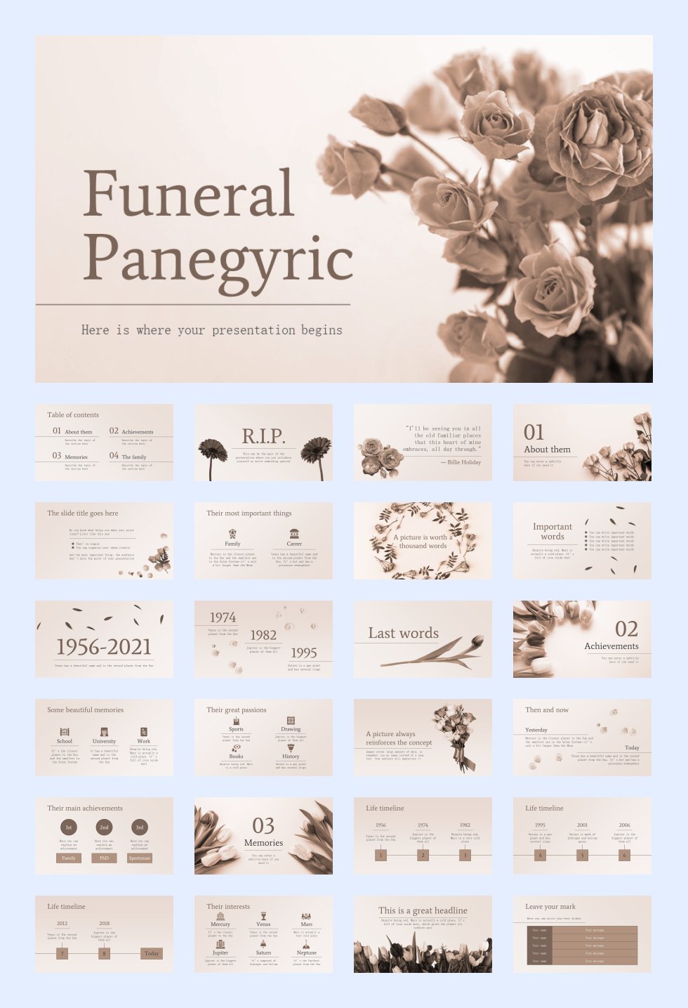 25套花卉文艺风PPT模板合集，太美了！