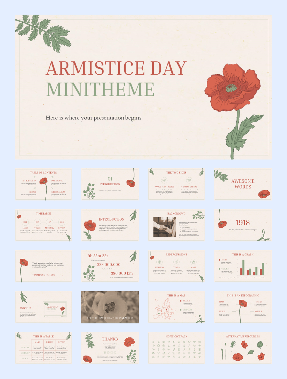 25套花卉文艺风PPT模板合集，太美了！