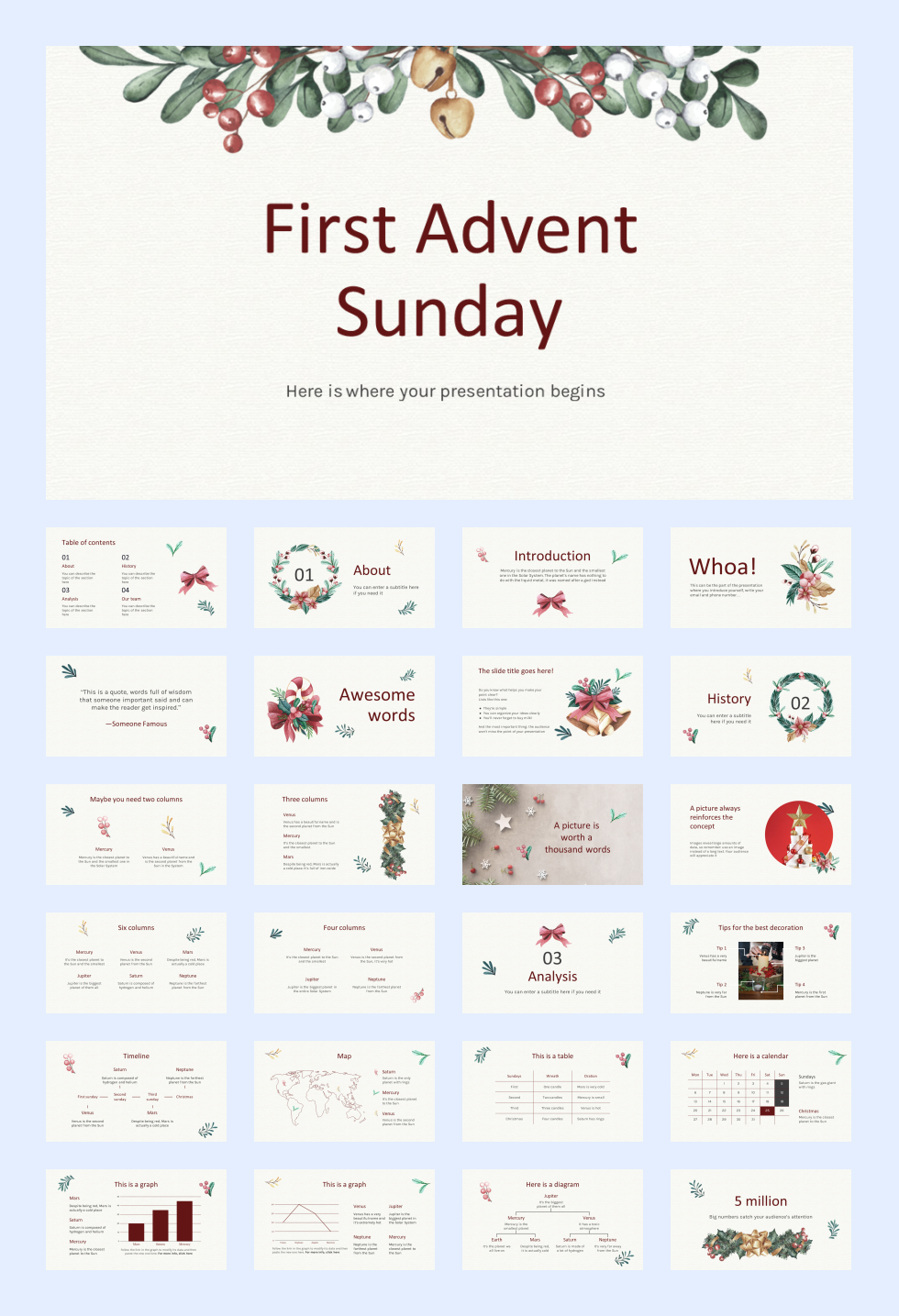 25套花卉文艺风PPT模板合集，太美了！