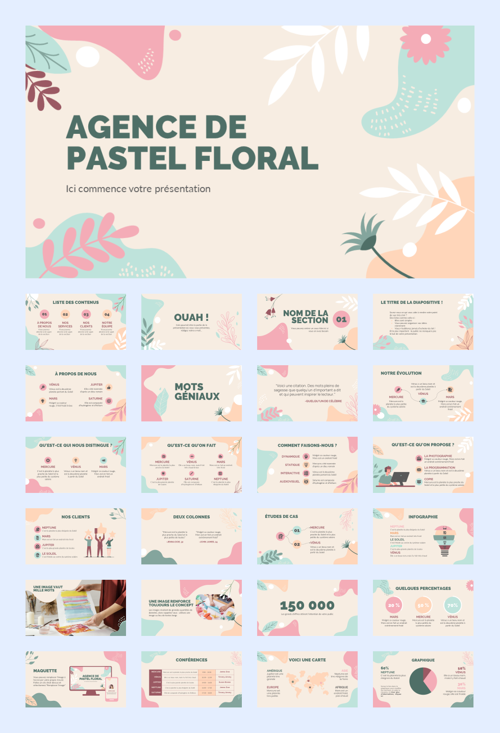 25套花卉文艺风PPT模板合集，太美了！