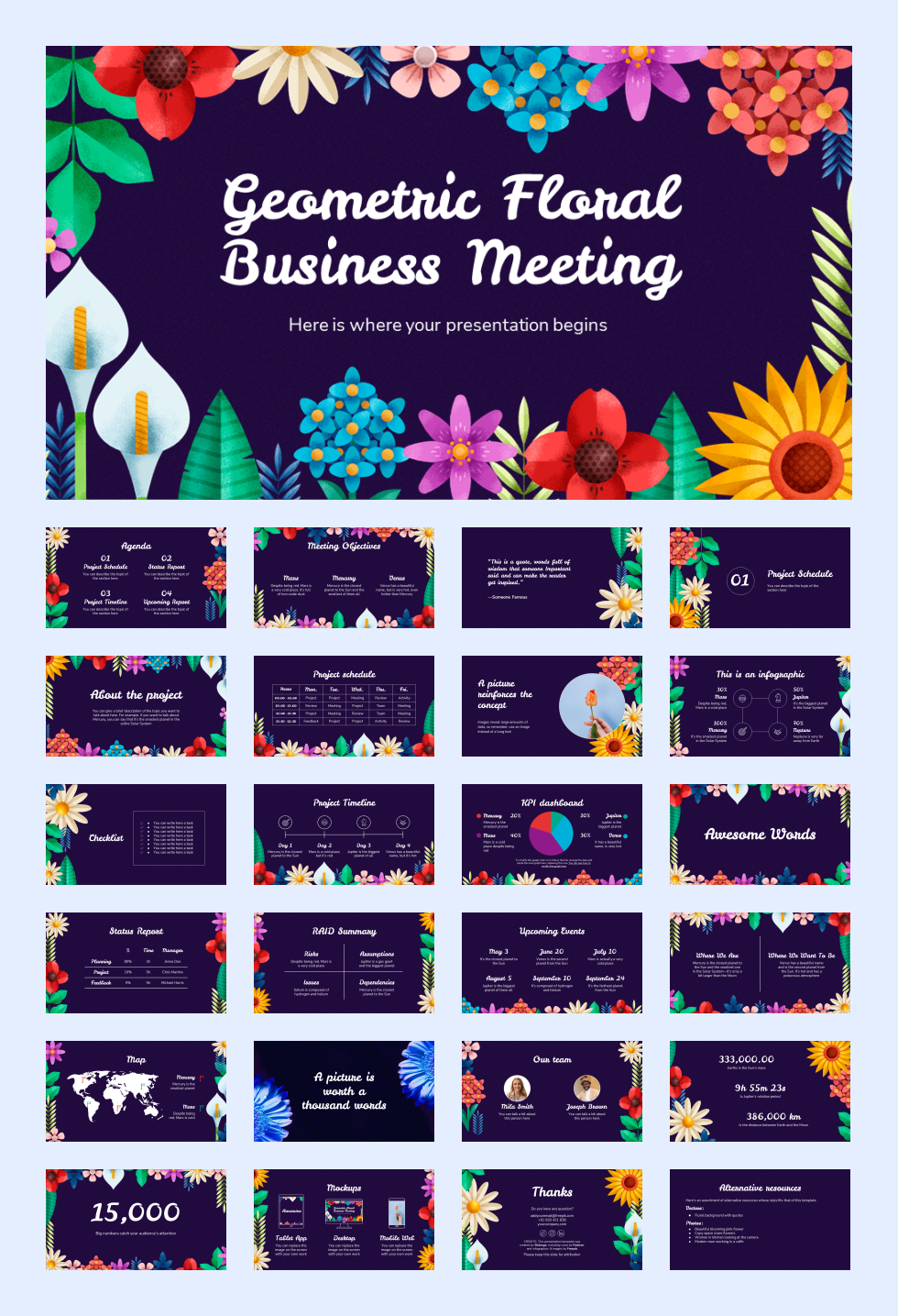 25套花卉文艺风PPT模板合集，太美了！