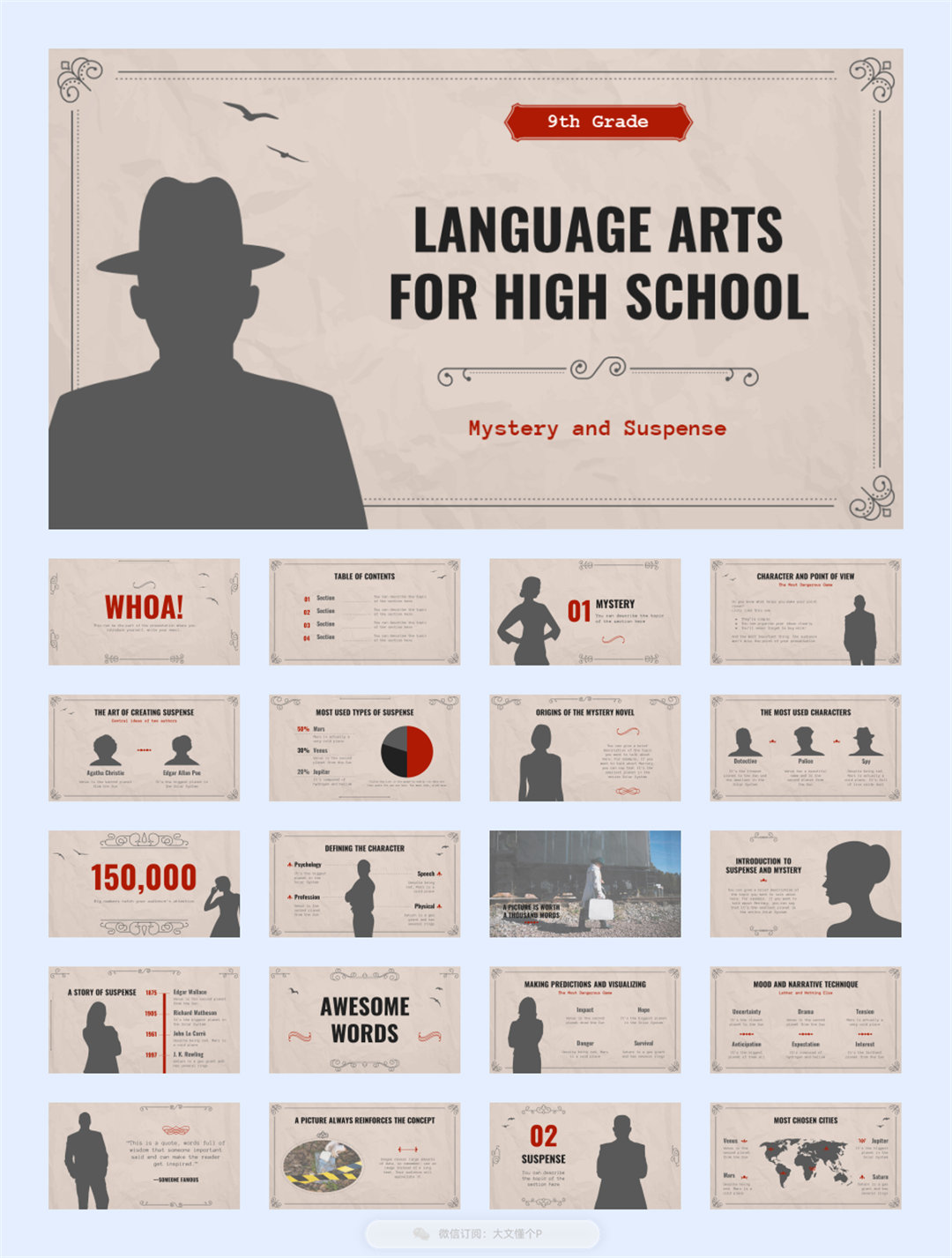 26套欧美复古风PPT模板