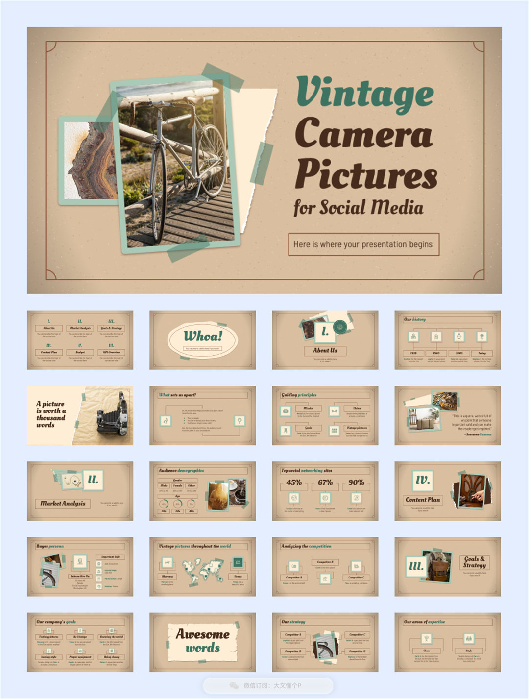 26套欧美复古风PPT模板