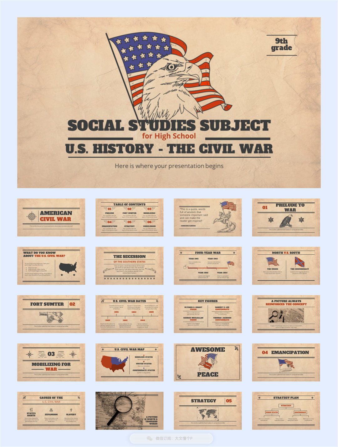 26套欧美复古风PPT模板