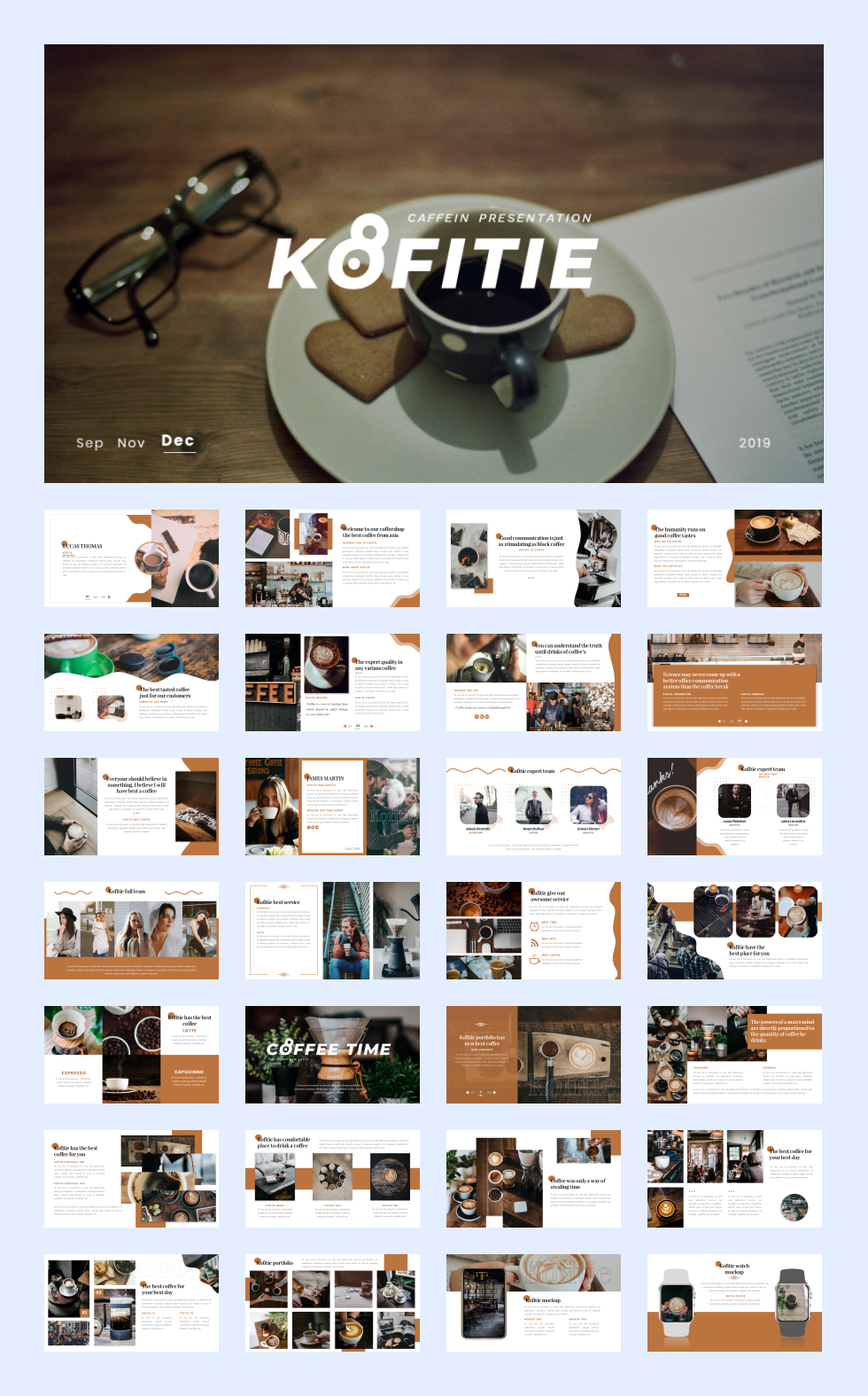 12套咖啡西点餐饮PPT模板