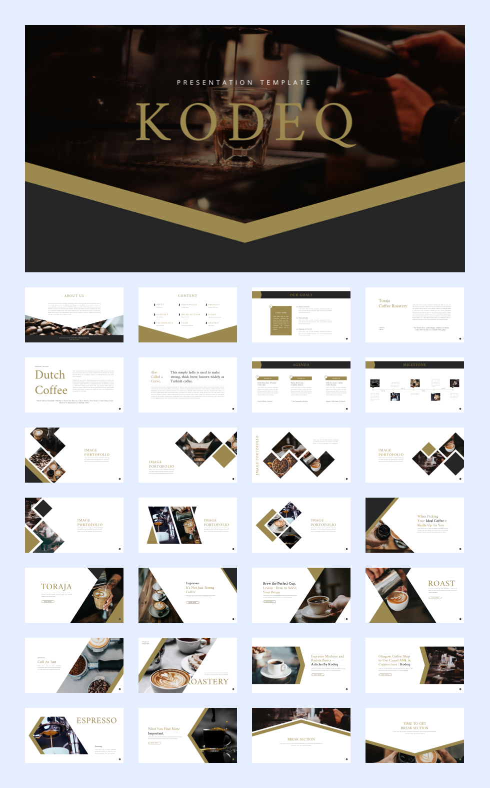 12套咖啡西点餐饮PPT模板