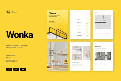 Wonka – 竖版幻灯片演示模板(KEY,PPT,PPTX)