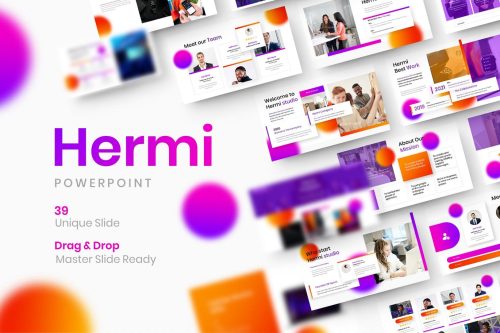 时尚绚丽配色的高品质商业商务PPT演示模板（pptx）