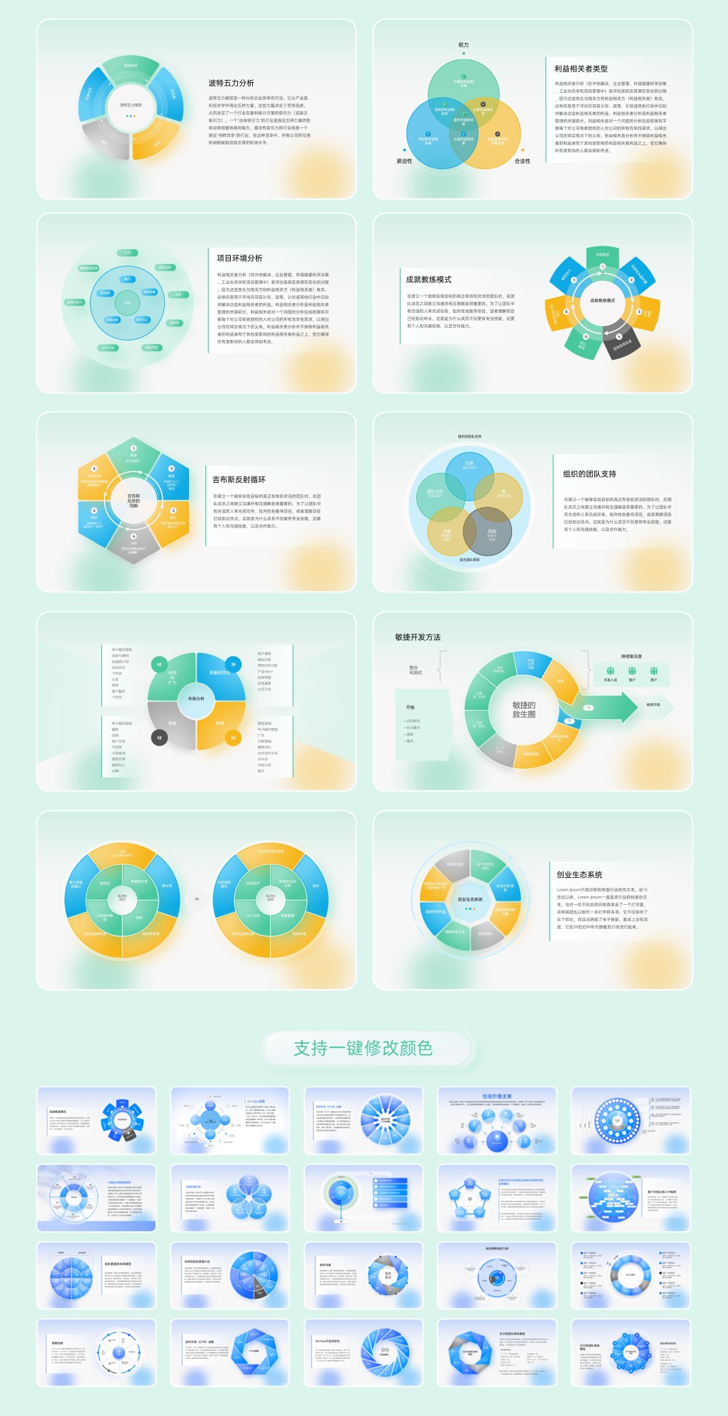 30页高级圆形信息图示PPT模板