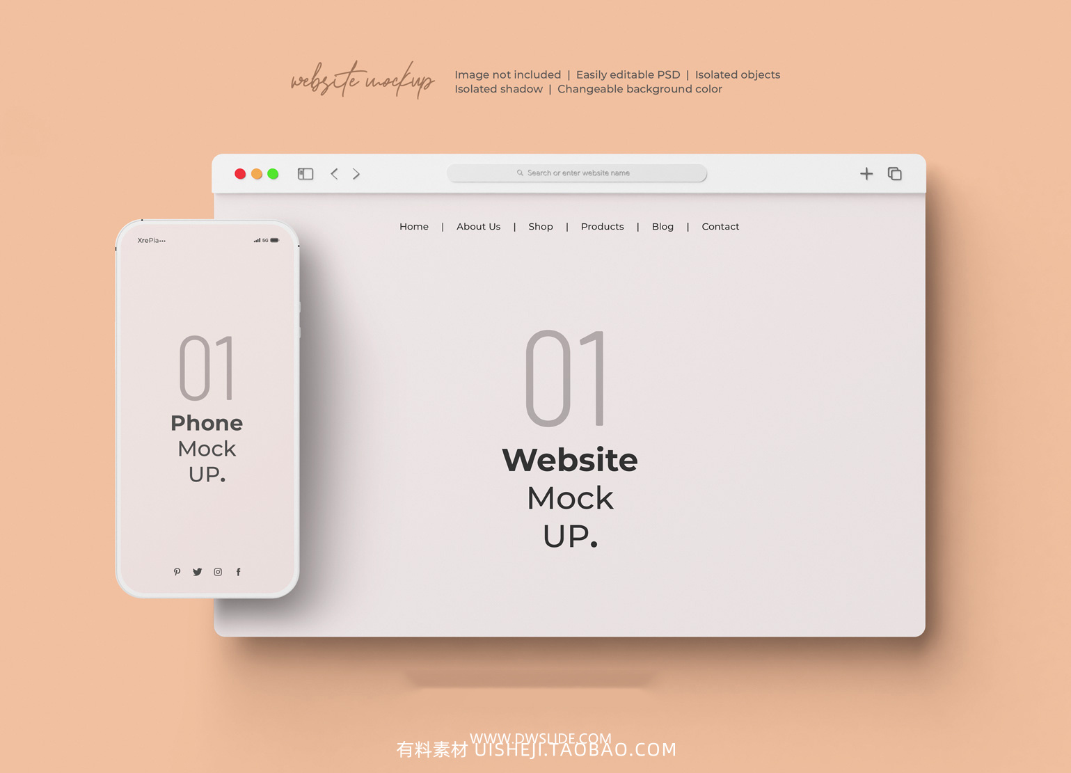 50款网页展示样机，打给你打包好了！