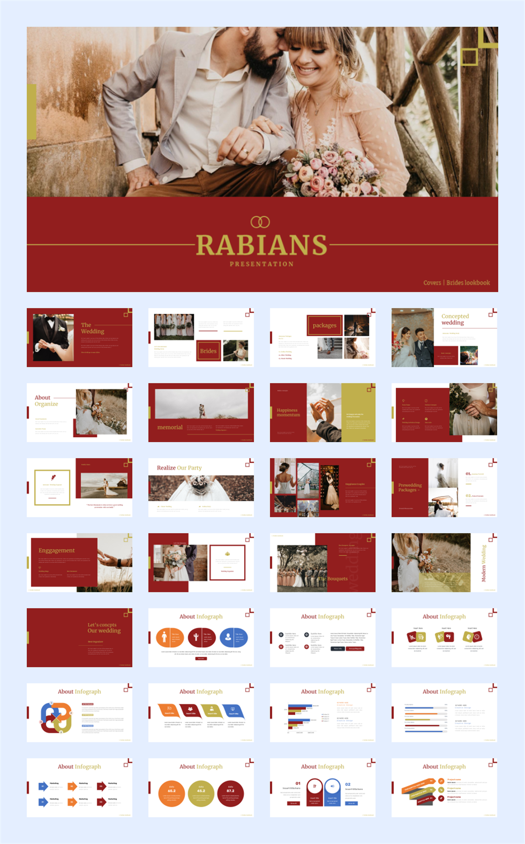 甜美爱情婚礼主题PPT模板