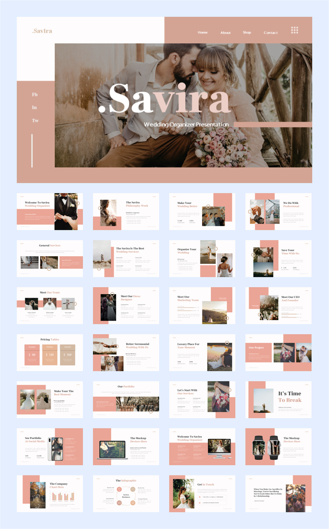 甜美爱情婚礼主题PPT模板