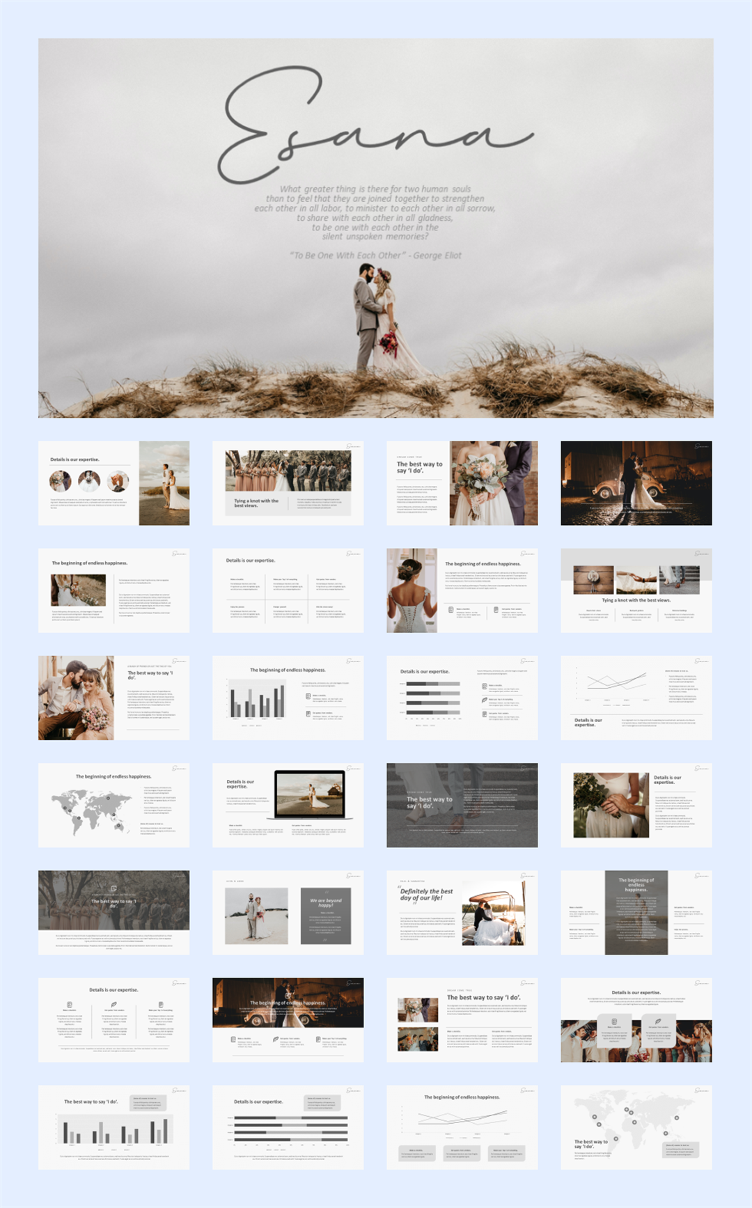 甜美爱情婚礼主题PPT模板