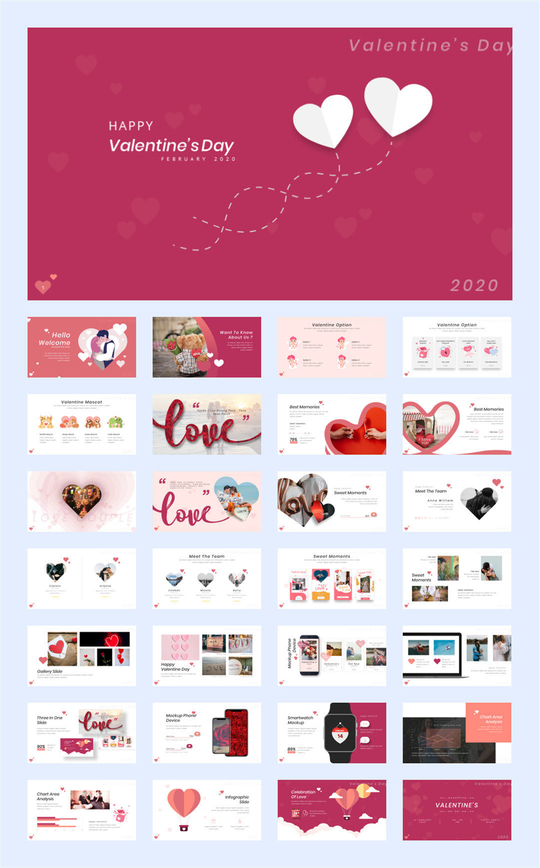 甜美爱情婚礼主题PPT模板