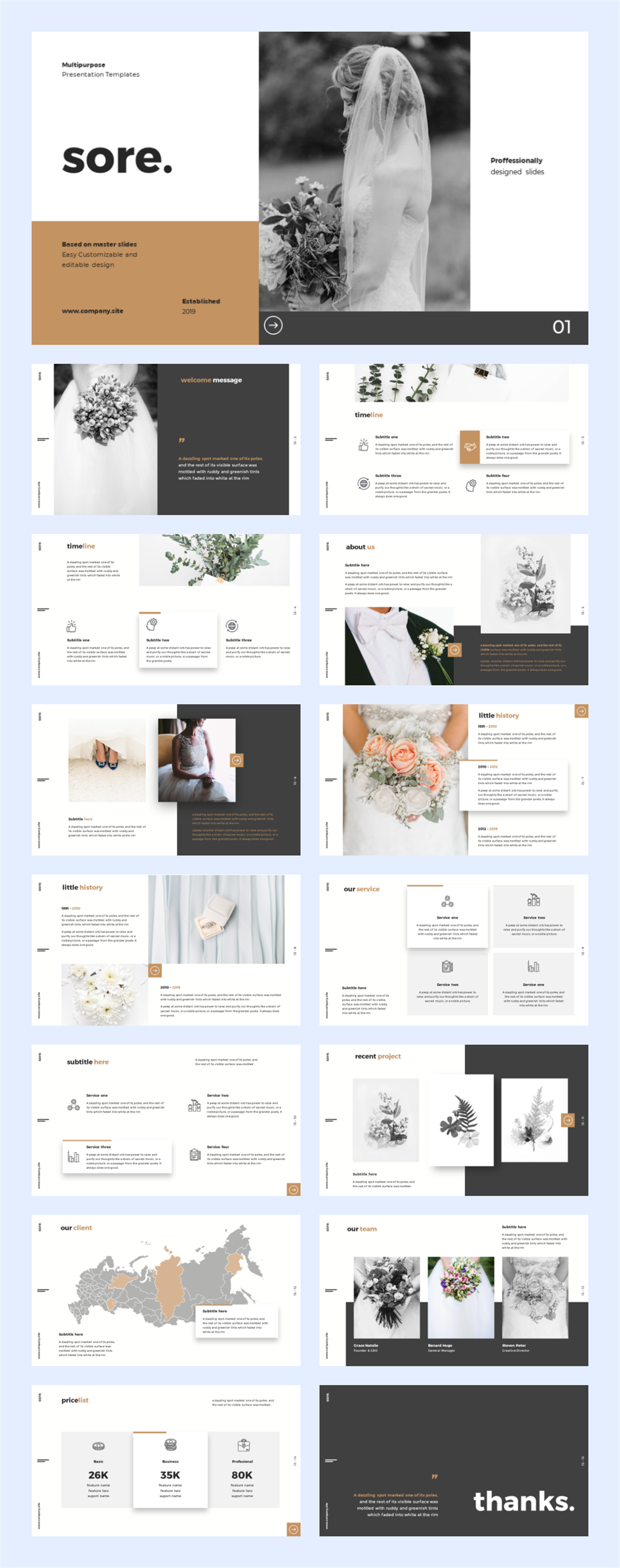 甜美爱情婚礼主题PPT模板