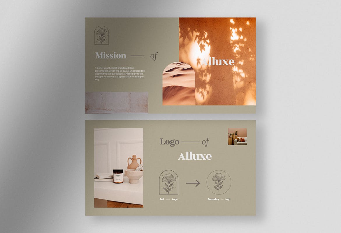 Alluxe – 优雅品牌标识手册PPT模板 (PPT,PPTX)
