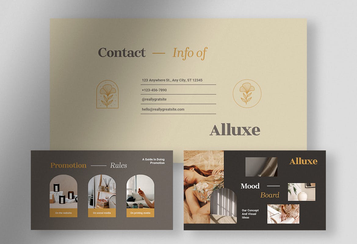 Alluxe – 优雅品牌标识手册PPT模板 (PPT,PPTX)