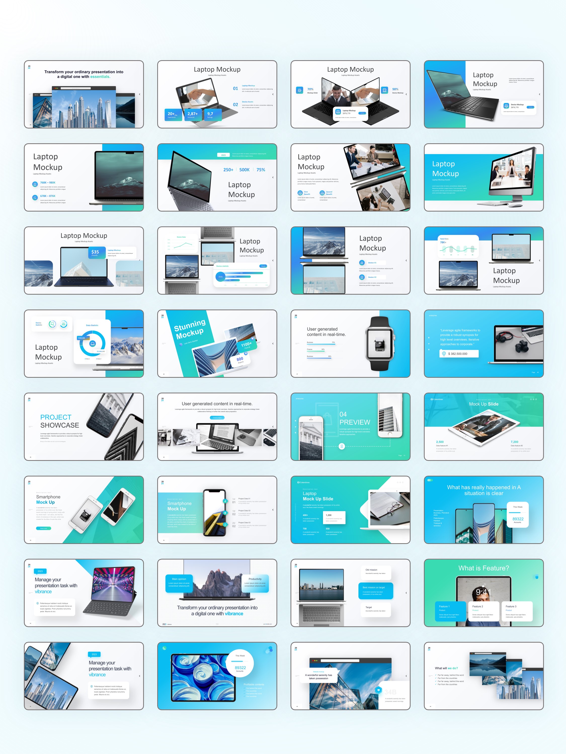 200页PPT常用手机电脑平板样机版式合集