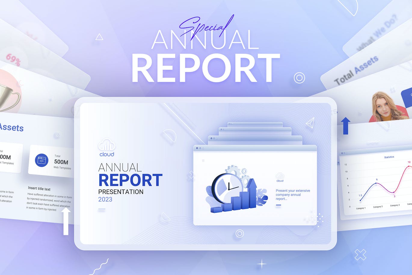 云企业年度报告ppt模板 (PPTX)