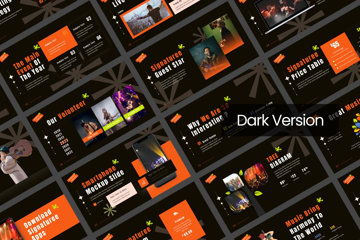 音乐节演唱会ppt模板 (PPTX)