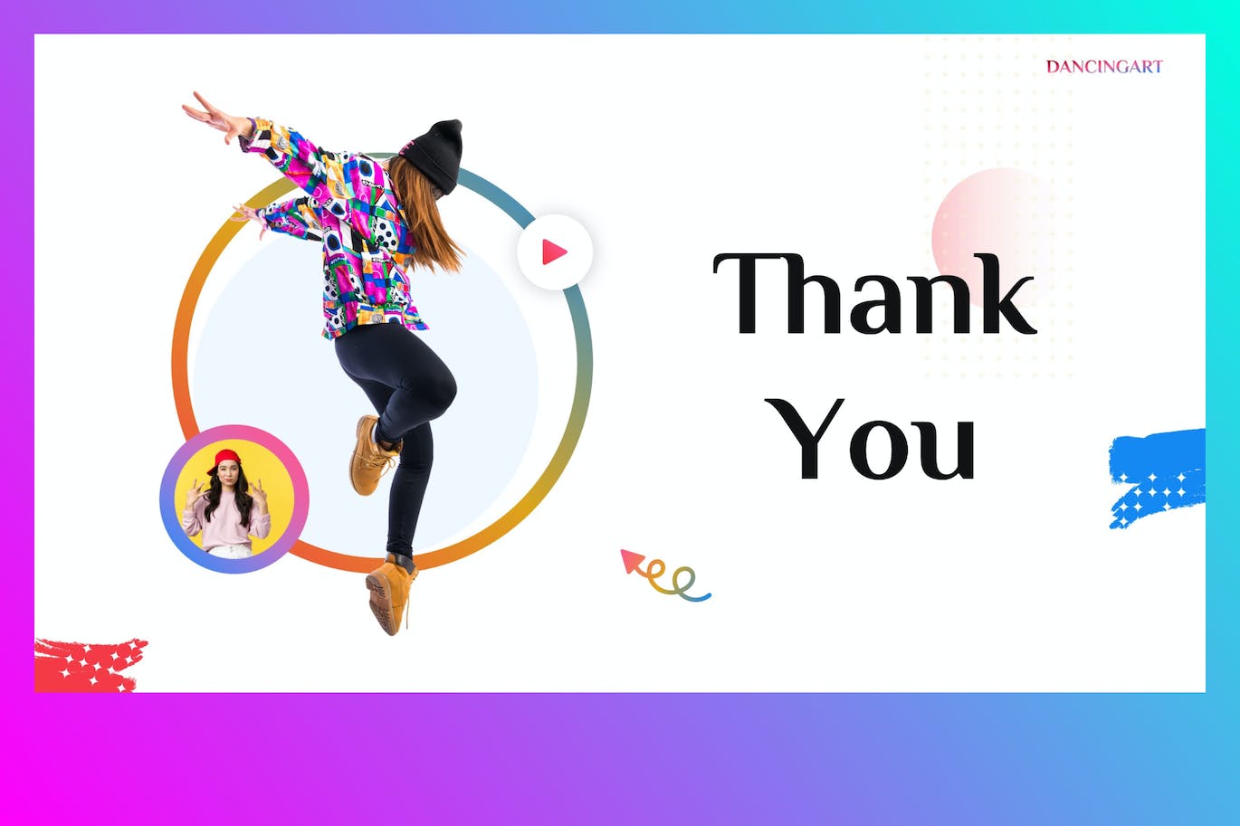 舞蹈工作室和艺术学校ppt模板 (PPTX)