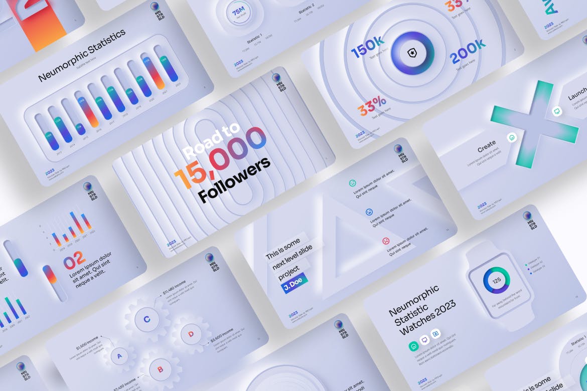 拟物化设计创意ppt模板 (PPTX)