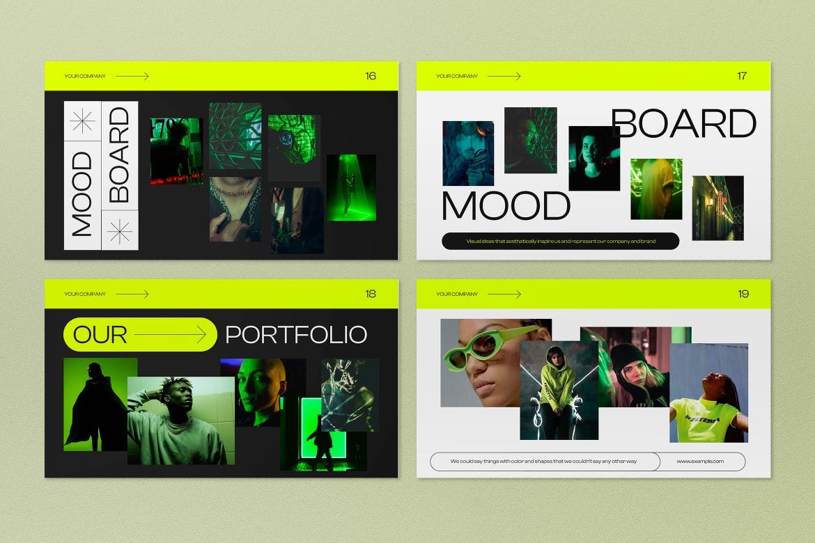 霓虹极简公司简介介绍ppt模板 (PPT)