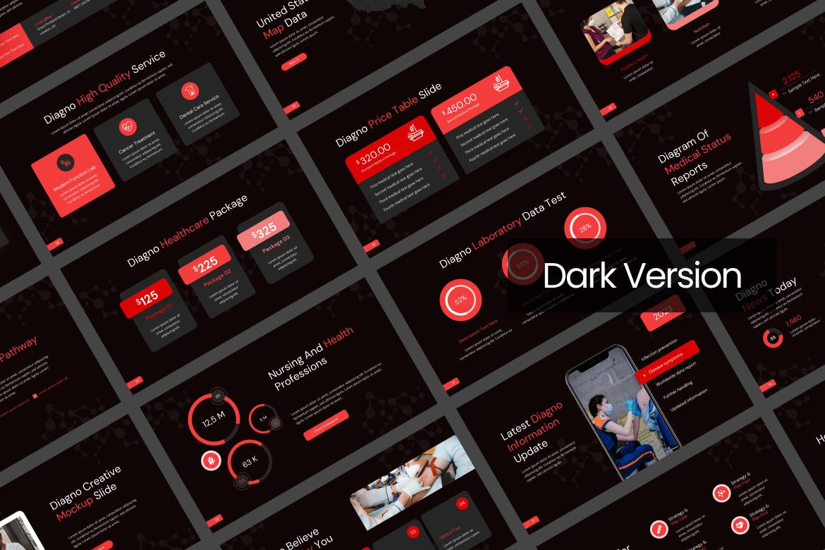 诊断医疗ppt模板 (PPTX)