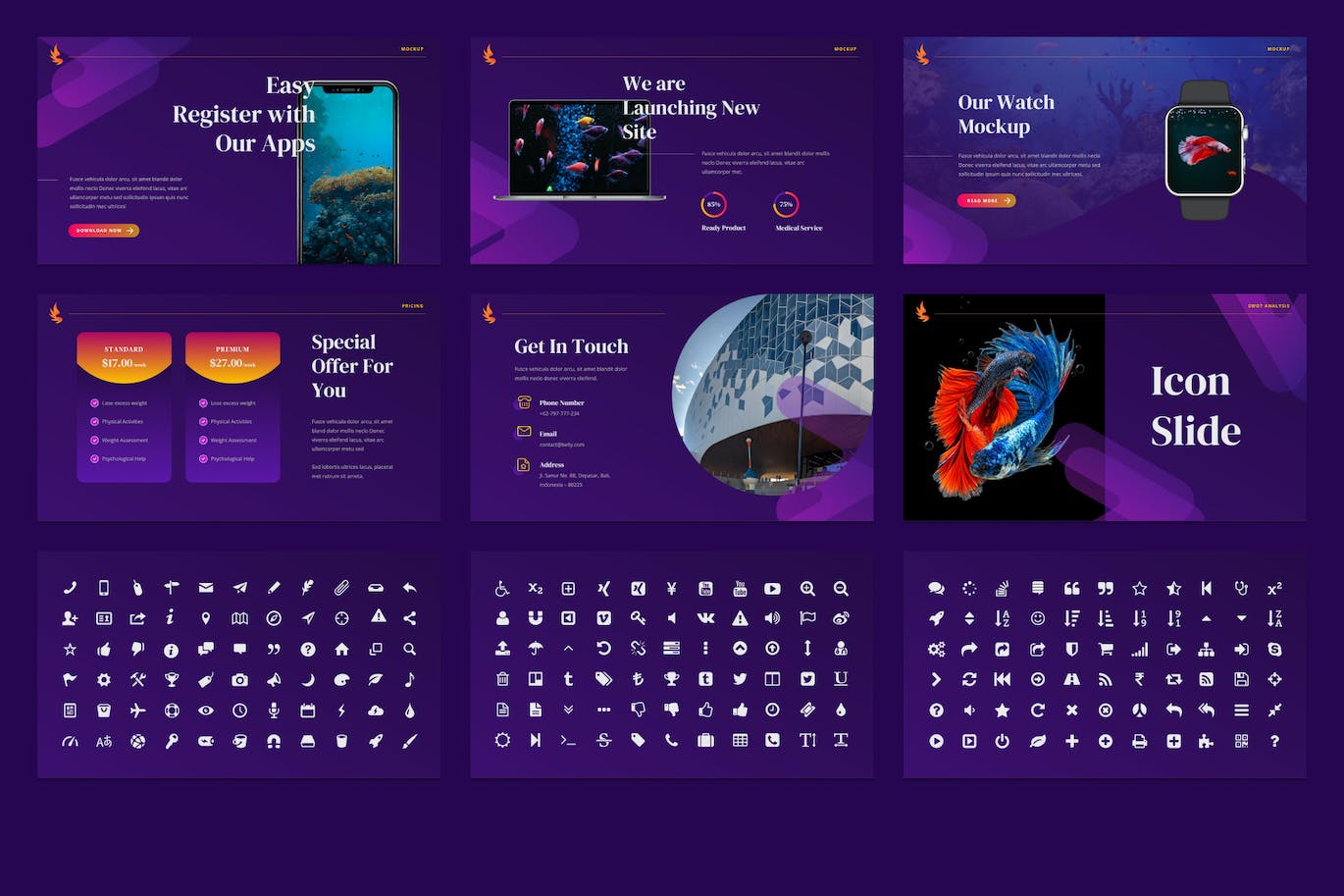 斗鱼海洋生物ppt模板 (PPTX)