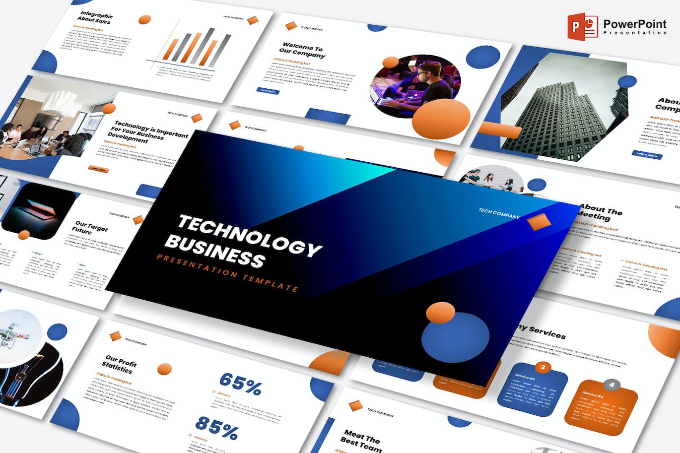技术业务ppt模板 (PPTX)