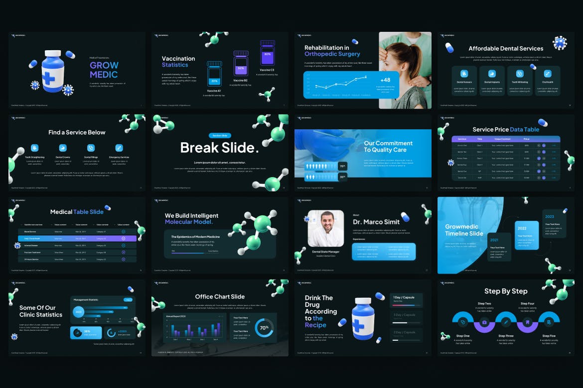 健康医疗数据ppt模板 (PPTX)