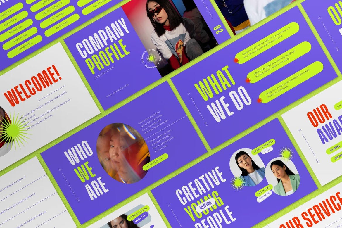 紫色现代公司简介介绍ppt模板 (PPT,PPTX)