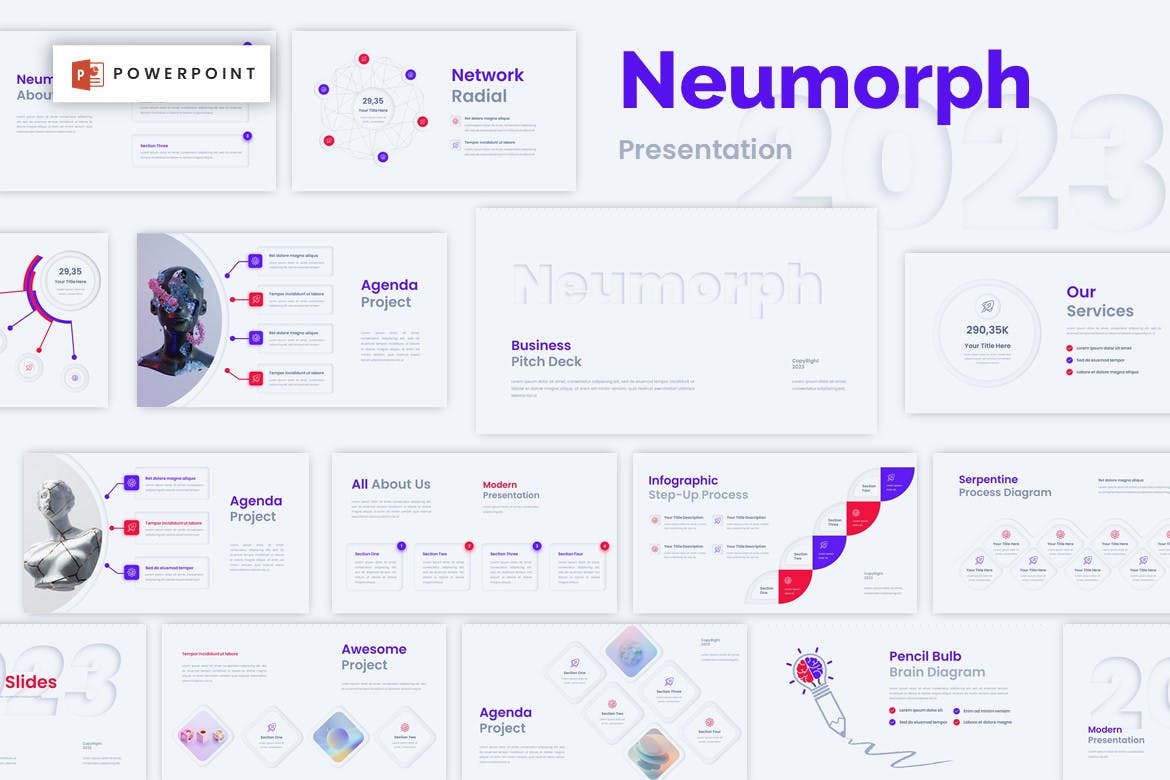 拟物化风格业务演示ppt模板 (PPT,PPTX)