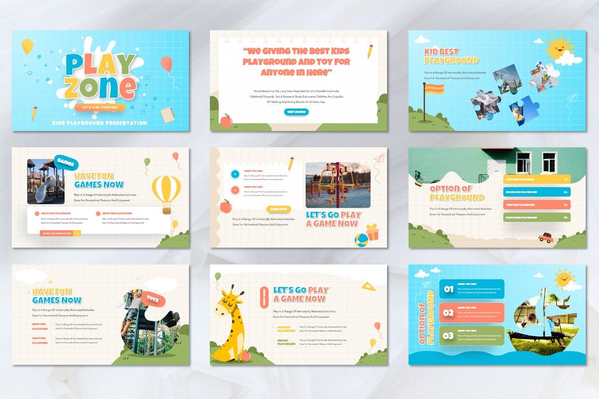 儿童游乐场介绍ppt模板 (PPTX)