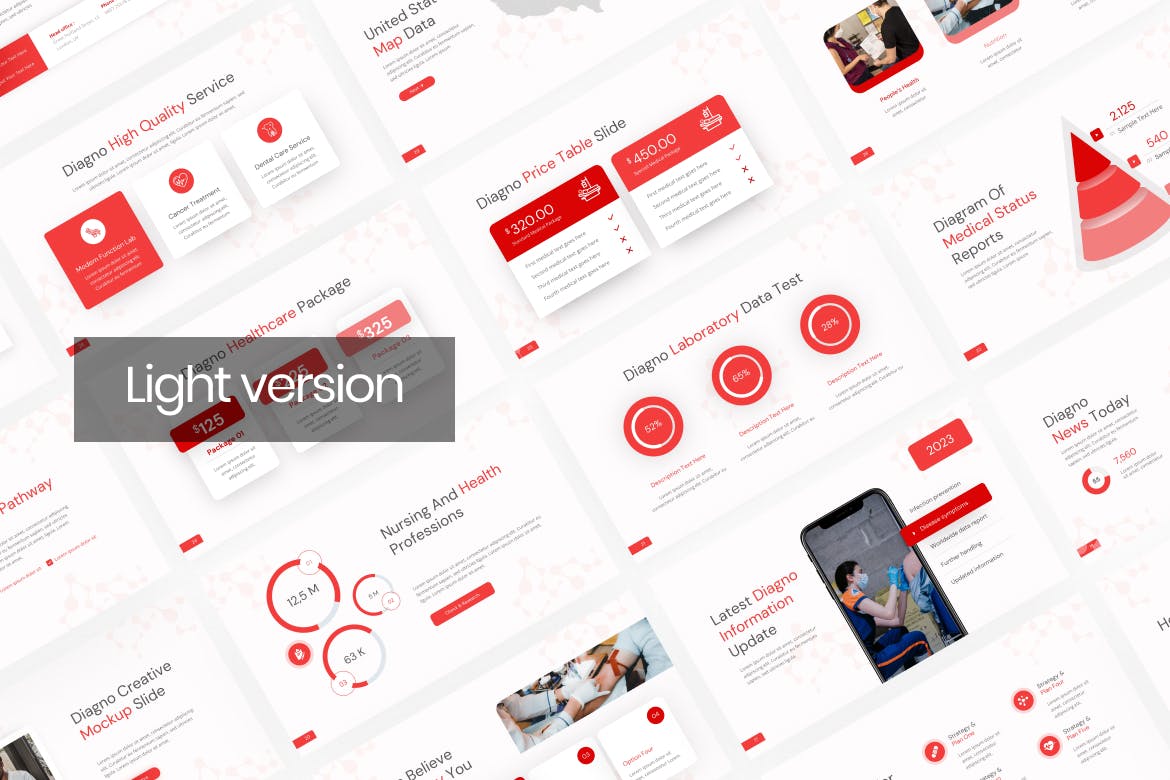 诊断医疗ppt模板 (PPTX)