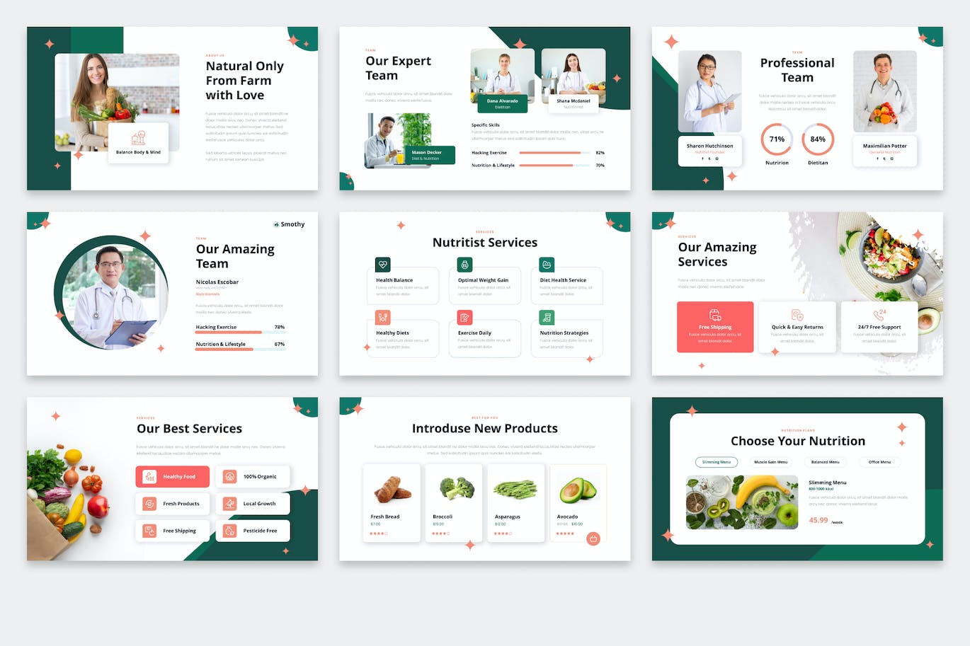 健康食品ppt模板 (PPTX)