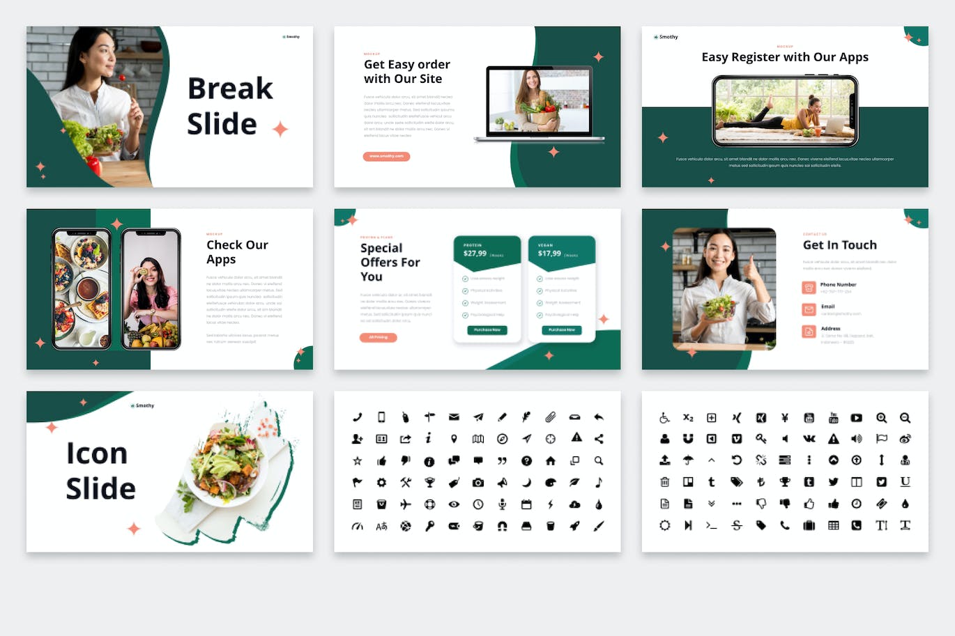 健康食品ppt模板 (PPTX)