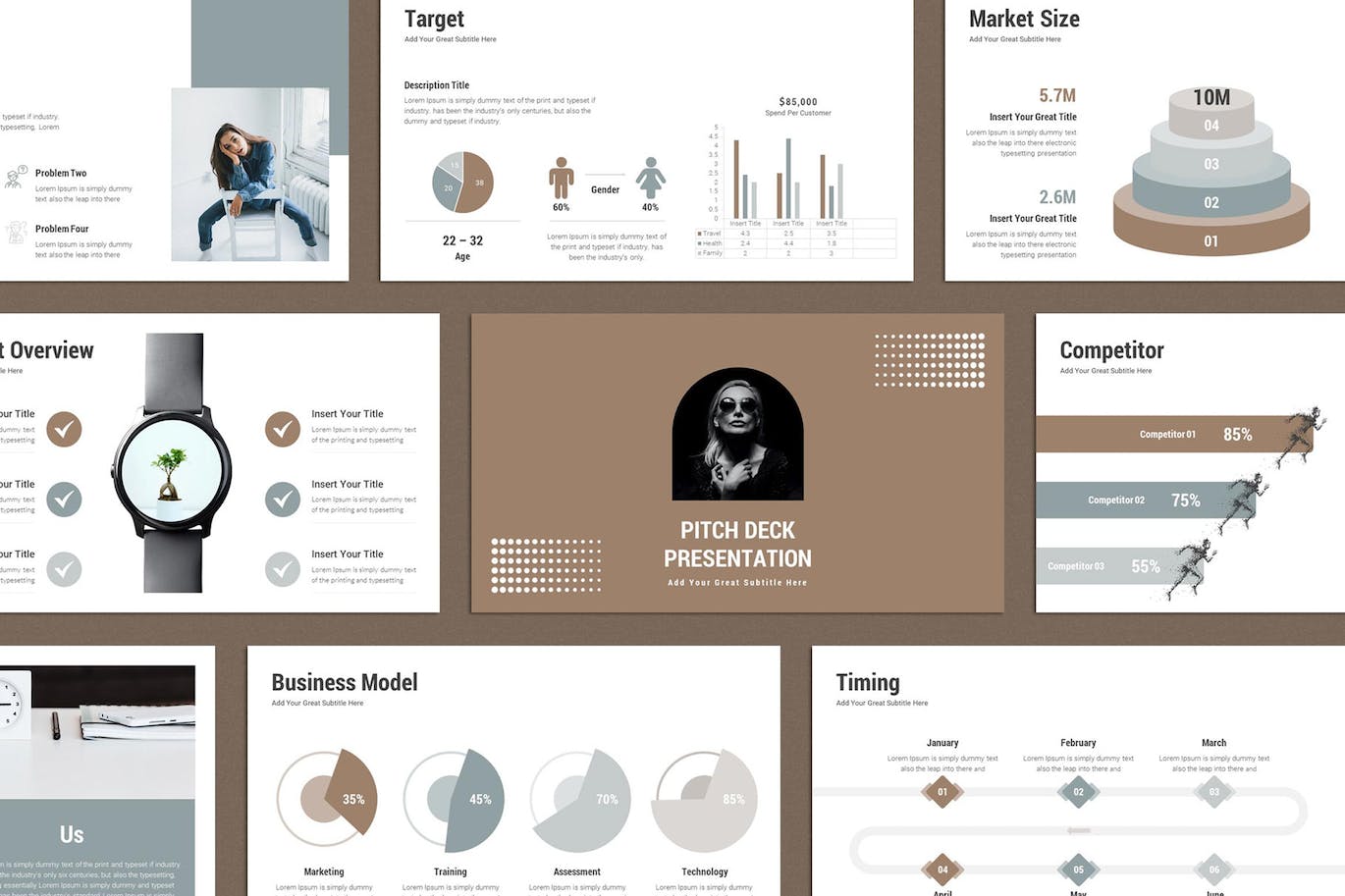 平台推销图表数据幻灯片ppt模板 (PPTX)